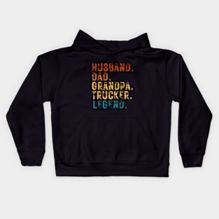 Husband Dad Grandpa Trucker Legend Kids Hoodie